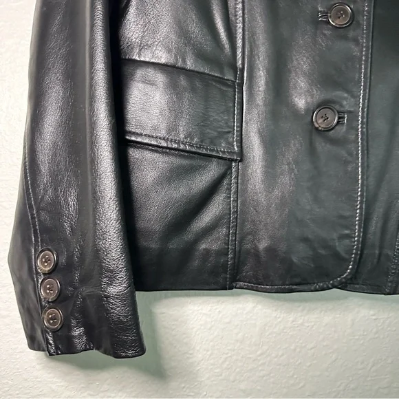 Vintage Black Genuine Leather Jacket - Picture 7 of 10